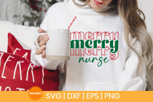 Merry Nurse Christmas Svg Quote: Graphics & Print Templates