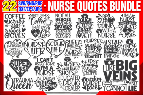 Nurse Quotes SVG: Graphics for Print Templates